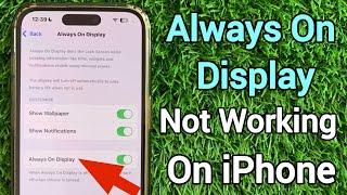 iPhone Always On Display Not Working