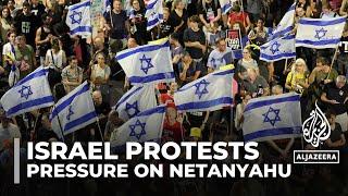 Israeli demonstrators launch week of protests as Gaza war enters ninth month