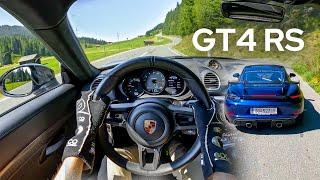 Porsche 718 Cayman GT4 RS POV Drive Austrian Alps