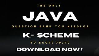 The Only Java Question Bank You Need to Score 70/70 For K-Scheme | Best Online Classes for MSBTE