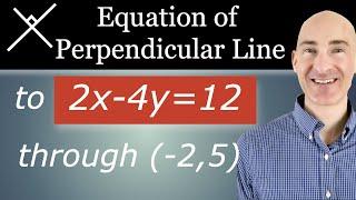 Find an Equation of the Line Perpendicular to the Given Line through the Given Point