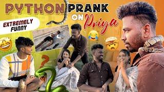 Python Snake Prank On Priya  | Crazy fun | #team @rishi_stylish_official