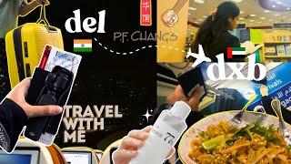 Travel With Me from Delhi to Dubai ️ | packing, my reading journey, PF Chang’s, korean skincare 🫧