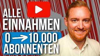 Youtube Einnahmen mit 10.000 Abonnenten | ALLE Zahlen (Was verdienen Youtuber?)
