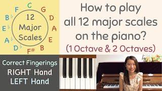 How to play ALL 12 MAJOR SCALES with the correct fingerings?  (Beginner Piano Lessons #7)