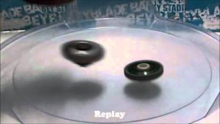 Beyblade Battle 4D Fang Léone 130W²D (mode attaque) vs Vari Ares D:D (mode attaque)