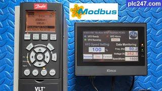 HMI Kinco "Modbus RTU" Danfoss FC302 VFD Tutorial