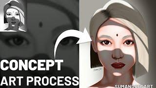 Futuristic Female Character Design  | Concept Art Process