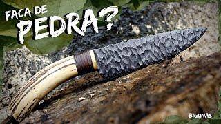 FACA EFEITO PEDRA - "Stone age knife".