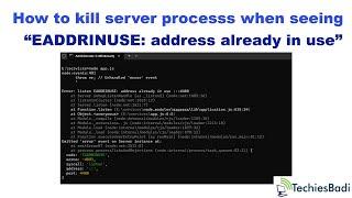 How to kill server processs when seeing "EADDRINUSE: address already in use"