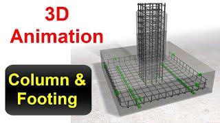 3D Animation of Footing and Column Reinforcement