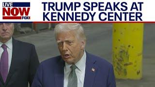 President Trump speaks to reporters at Kennedy Center