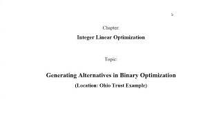 Generating Alternatives in Binary Optimization