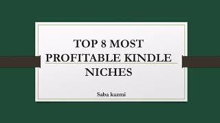 Profitable Kindle niches 2021 , kdp niche , passive income