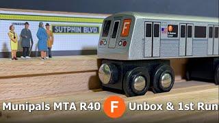 Munipals MTA R40 F Slant Train unbox & First Run At Sutphin Blvd Station - Subway Action