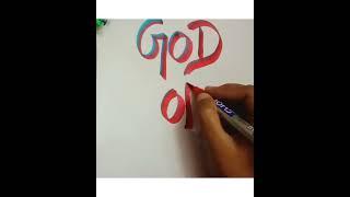 "GoD of Cricket" calligraphy..art⁉️different colours useing in brush pens#creativity#tutorial#