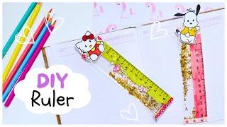 Cute DIY Ruler | Glitter Scale Sanrio Craft