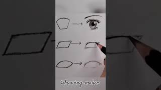 how to draw eye in easy way in 14 second || #drawingmaker #drawing #animedrawing