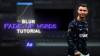 How To Do Blur Fade Up Words In Adobe After Effects | After Effects Tutorial |