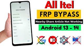 All Itel Frp Bypass Android 13/14 Without Pc| Nearby Share Article Not Work | Itel Frp Unlock 2025