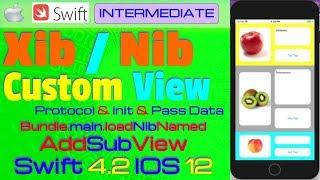 IOS 12, Swift 4.2, Tutorial : How to make custom view with Xib file ( Nib/Xib, UIView )
