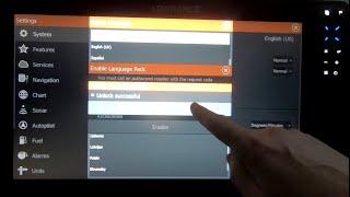 Language pack unlock Lowrance fish finder echo - 26 languages available.