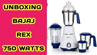 Bajaj Rex 750W Mixer Grinder with Nutri Pro Feature, 4 Jars, White colour