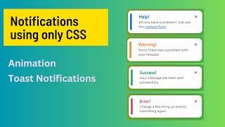 Create Animated Toast Notifications with HTML, and CSS Beginner's Tutorial