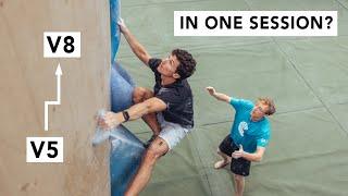 Pro Coach Takes V5 Climber to V8 in One Session?