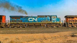 “Devilishly Blue” IC 2457 Trails 2nd on an Eastbound Oil Train with a CN SD70M-2! | TRAINS OF: S6E22