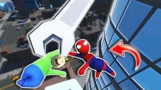 SPIDER-MAN AND BALDI BEAT THE HARDEST LEVEL! | Feat. KINDLY KEYIN | *PART 2* (Human Fall Flat)