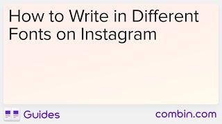 How to Write in Different Fonts on Instagram
