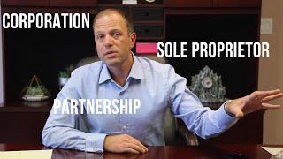 Sole Proprietor, Partnership or Corporation.  Start a Business in Canada