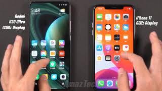 MIUI 12 ( 120Hz ) vs iOS 14 ( 60Hz ) - Side By Side Comparison