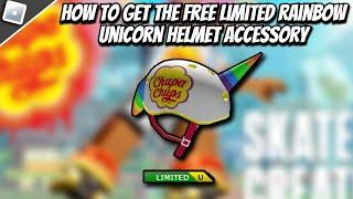 How To Get The FREE Limited RAINBOW UNICORN HELMET In Roblox Chupa Chups Skate & Create