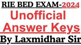 Regional Bed Exam 2024 I Official Answer Keys 2024 I Regional BED med answer keys by laxmidhar sir