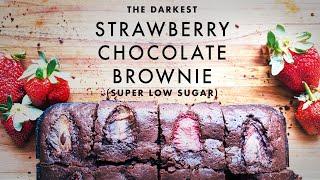 The Darkest Strawberry Chocolate Brownie (Super Low Sugar)  | ASMR | Magic Marinade