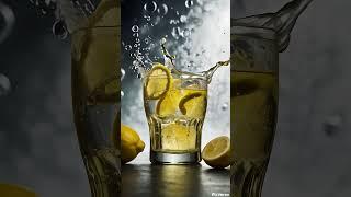 AI genarate image to video splashing lemon soda slow motion