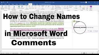 Changing Names in Microsoft Word Comments: Quick Tip