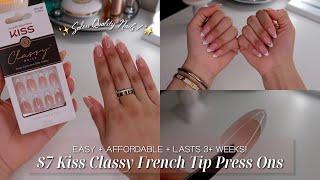 How To Make $7 KISS CLASSY FRENCH TIP PRESS ON NAILS Look NATURAL & LAST 3+ WEEKS | *MUST WATCH* 