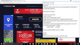How to Limit WiFi speed for others in Tenda(N301 300 Mbps) wireless router|| 2017 ||