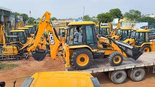 Brand New JCB 3DX Plus LC BS5 1st Machine Unloading from Truck in JCB Showroom | New Model Jcb