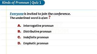 Pronoun Quiz 1 | Practice Test- All kinds of Pronouns by Quality Education | Parts of speech