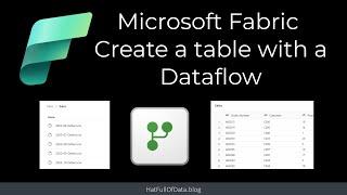 Microsoft Fabric - Create a table using a Dataflow