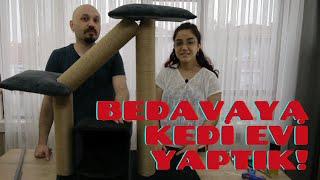 KEDİ EVİ VE TIRMALA TAHTASI YAPIMI | VLOG (Neredeyse bedavaya mal ettik)