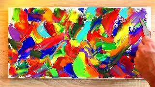 Modern Colorful Abstract Painting In Acrylic | Relaxing & Therapy Art | ASMR Palette Knife