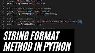 How to Use the String Format Method in Python - String Formatting Python