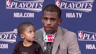 Chris Pauls Baby / Son Disturbs Him During Press Conference