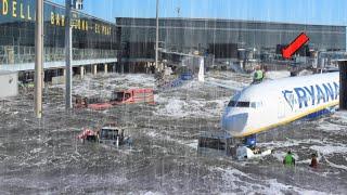 5 minutes ago, chaos in Barcelona! Massive floods submerge El Prat airport in Barcelona