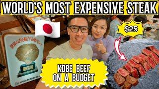 CHEAPEST KOBE! WORLD'S MOST EXPENSIVE STEAK UNDER $25: WHERE TO EAT AUTHENTIC KOBE | JAPAN VLOG 2023